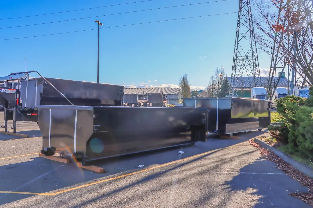 Roll-off dumpster ready for waste disposal at job site for Estate Cleanout Dumpster Rental in Paterson